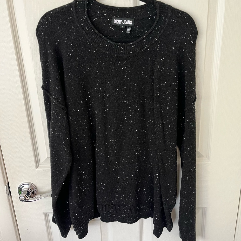 DKNY Black Speckled Crew Neck Sweater